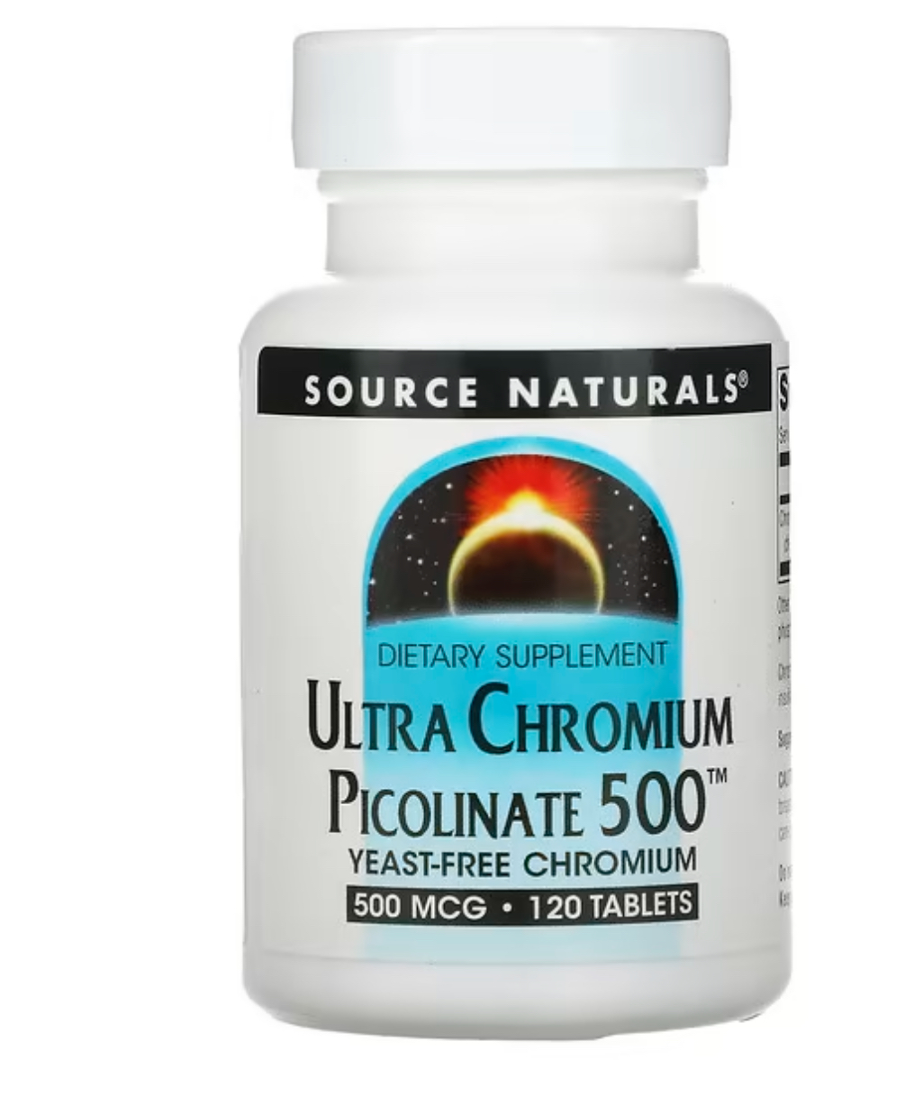 SOURCE NATURALS. Ультра хром пиколинат, 500 мкг, 120 таблеток