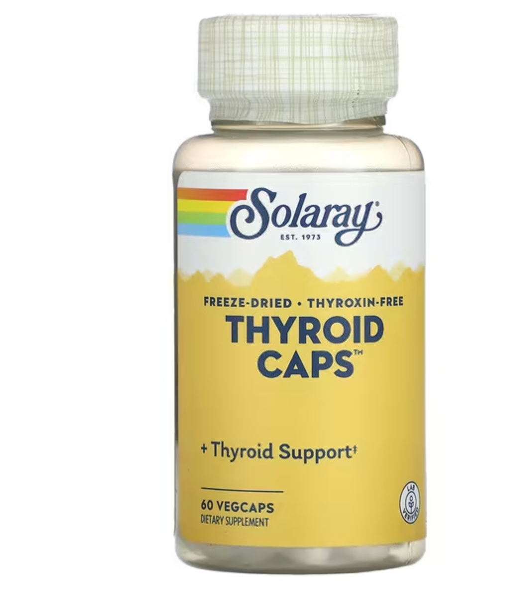 SILARAY, Thyroid caps, йод, комплекс для щитовидной железы, 60 капсул