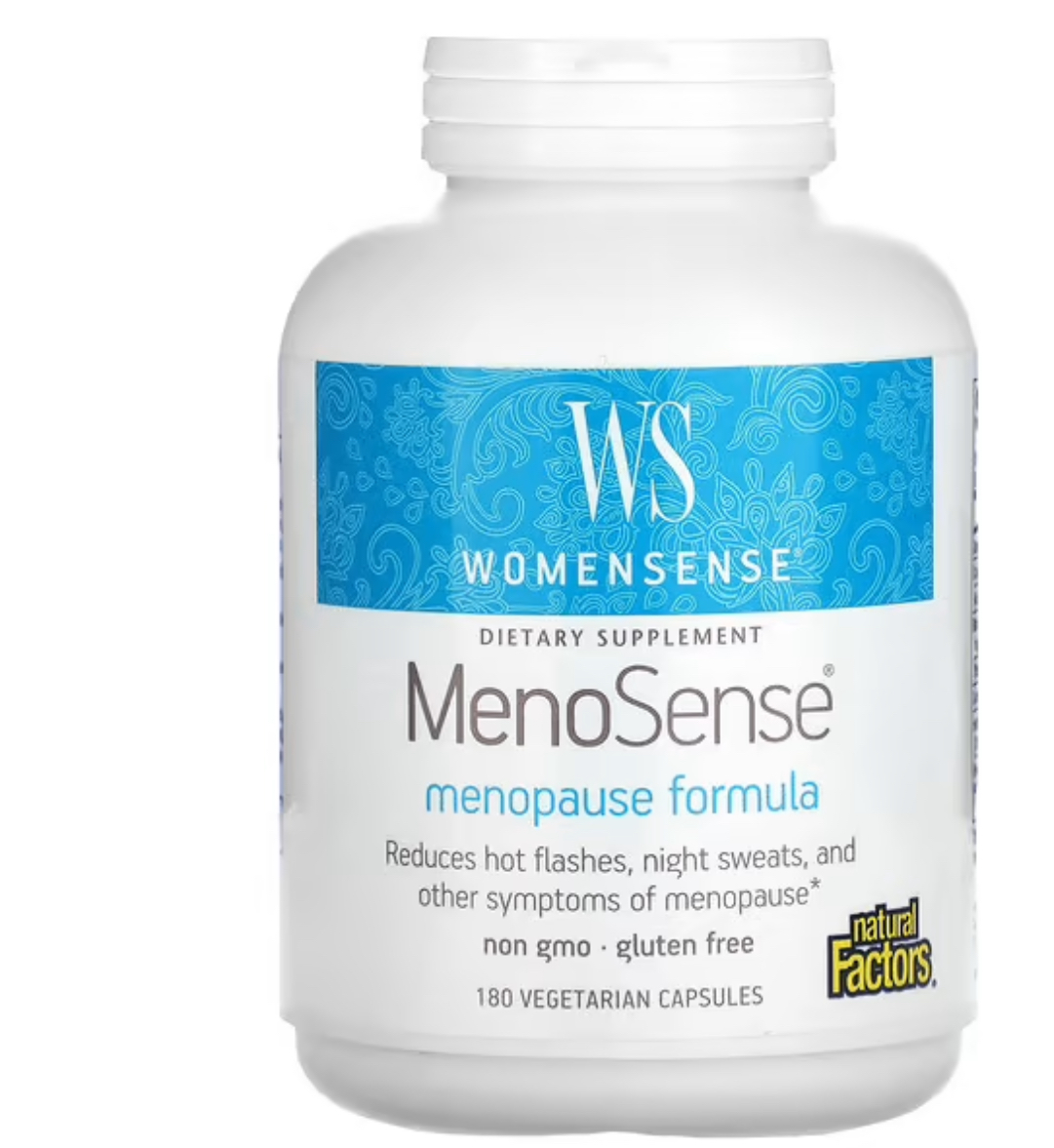 Natural Factors, WS MenoSense, для облегчения симптомов менопаузы, 180 капсул