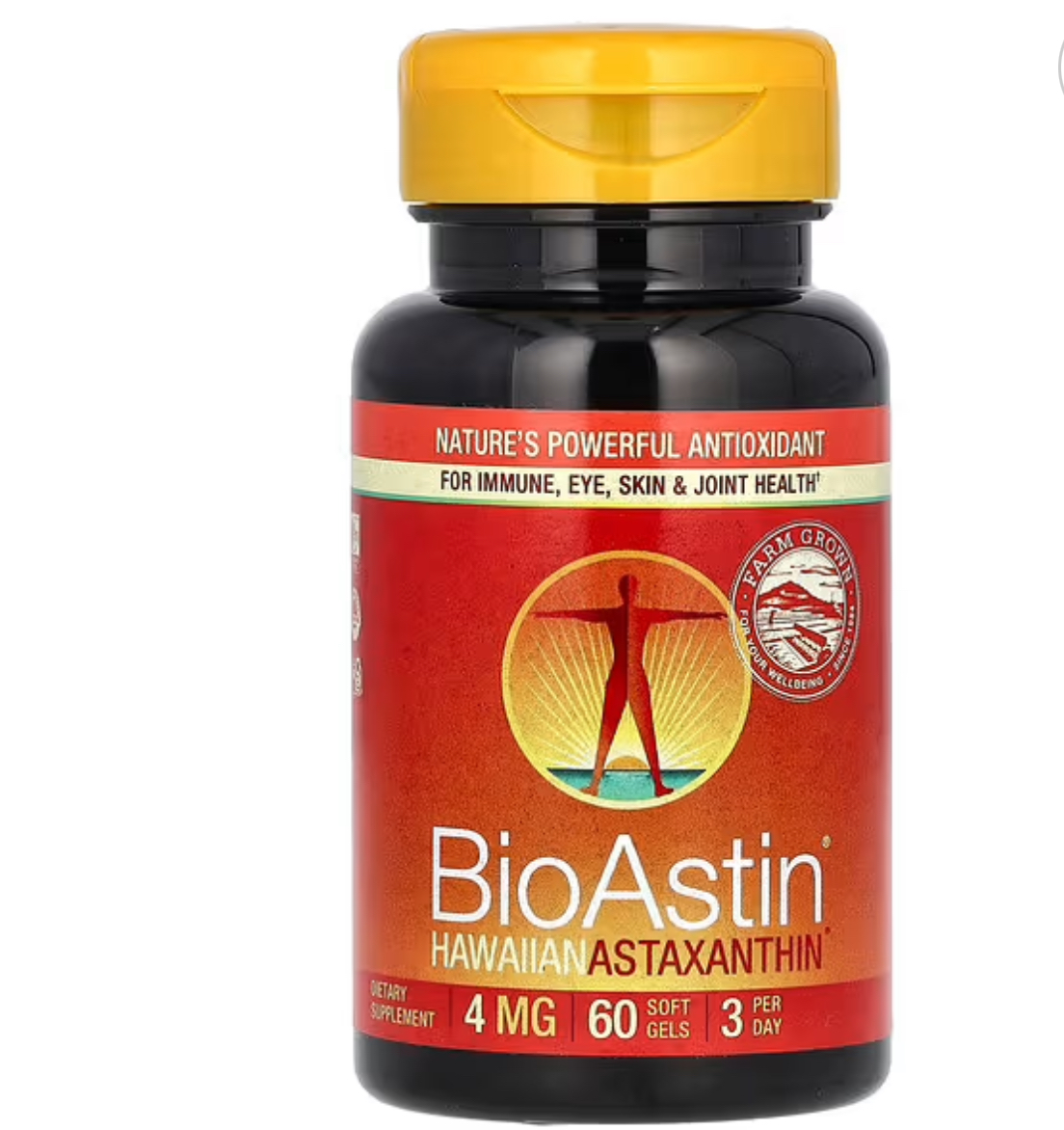 BIOASTIN, Гавайский астаксантин, 4 мг, 60 капсул