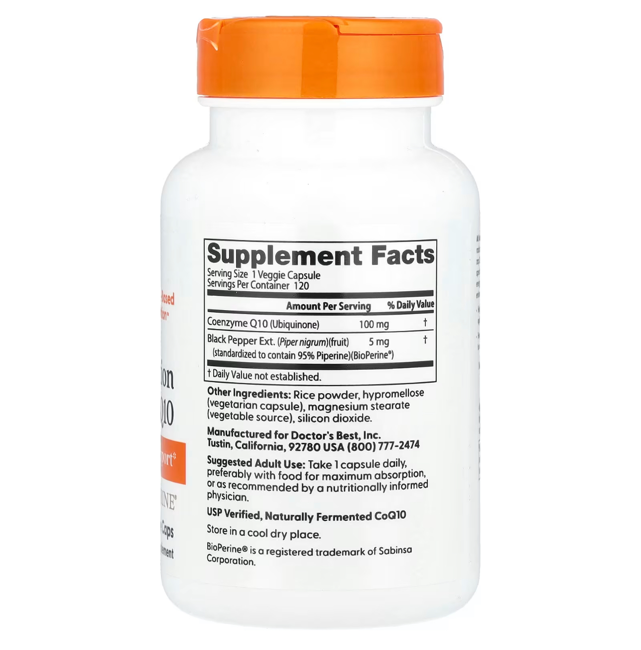 Doctors BEST, Коэнзим Q10, 100 мг, 120 капсул