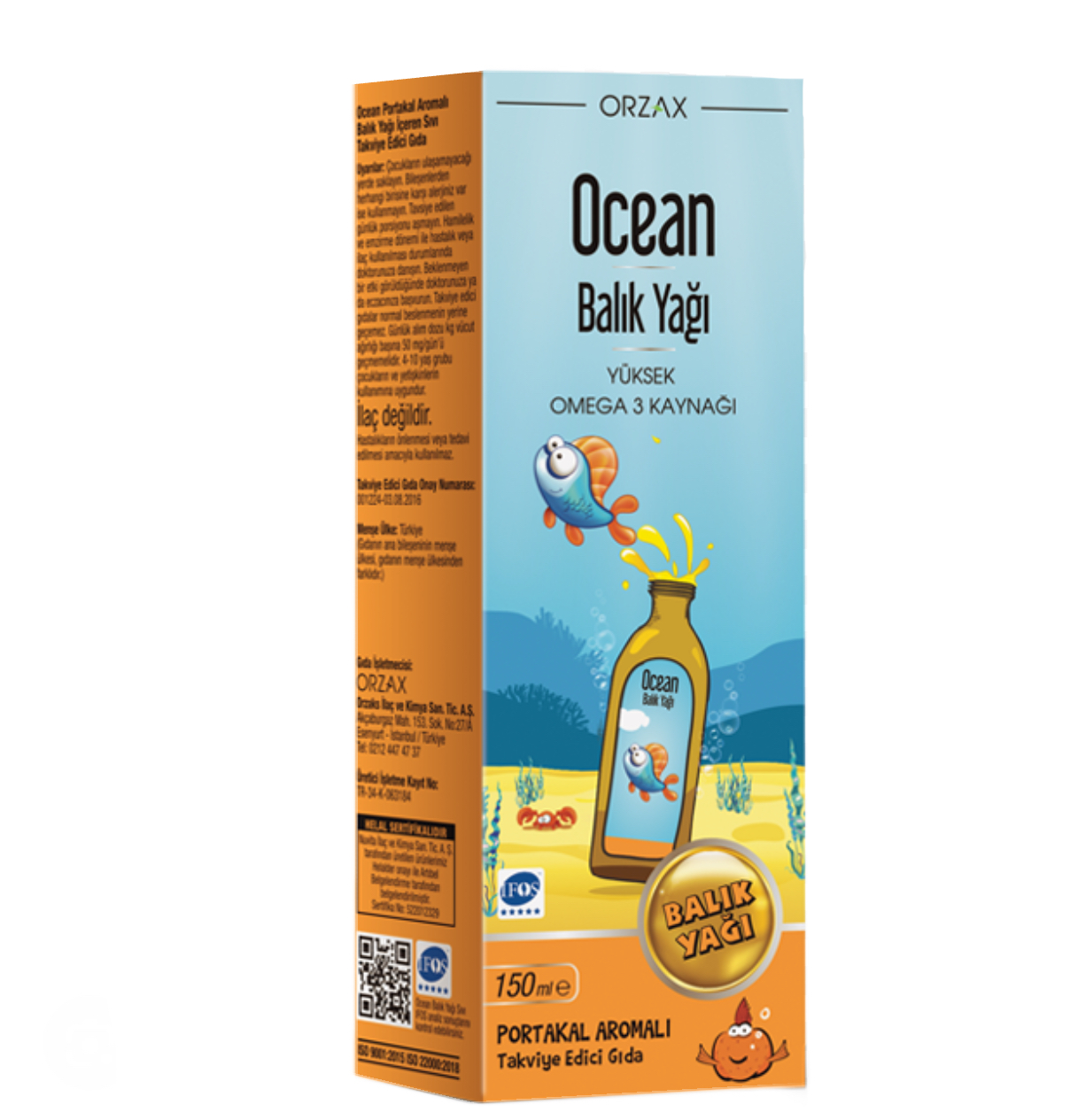 ORZAX, Ocean, Детская омега 3,  Рыбий Жир, 150 мл, в ассортименте вкусы