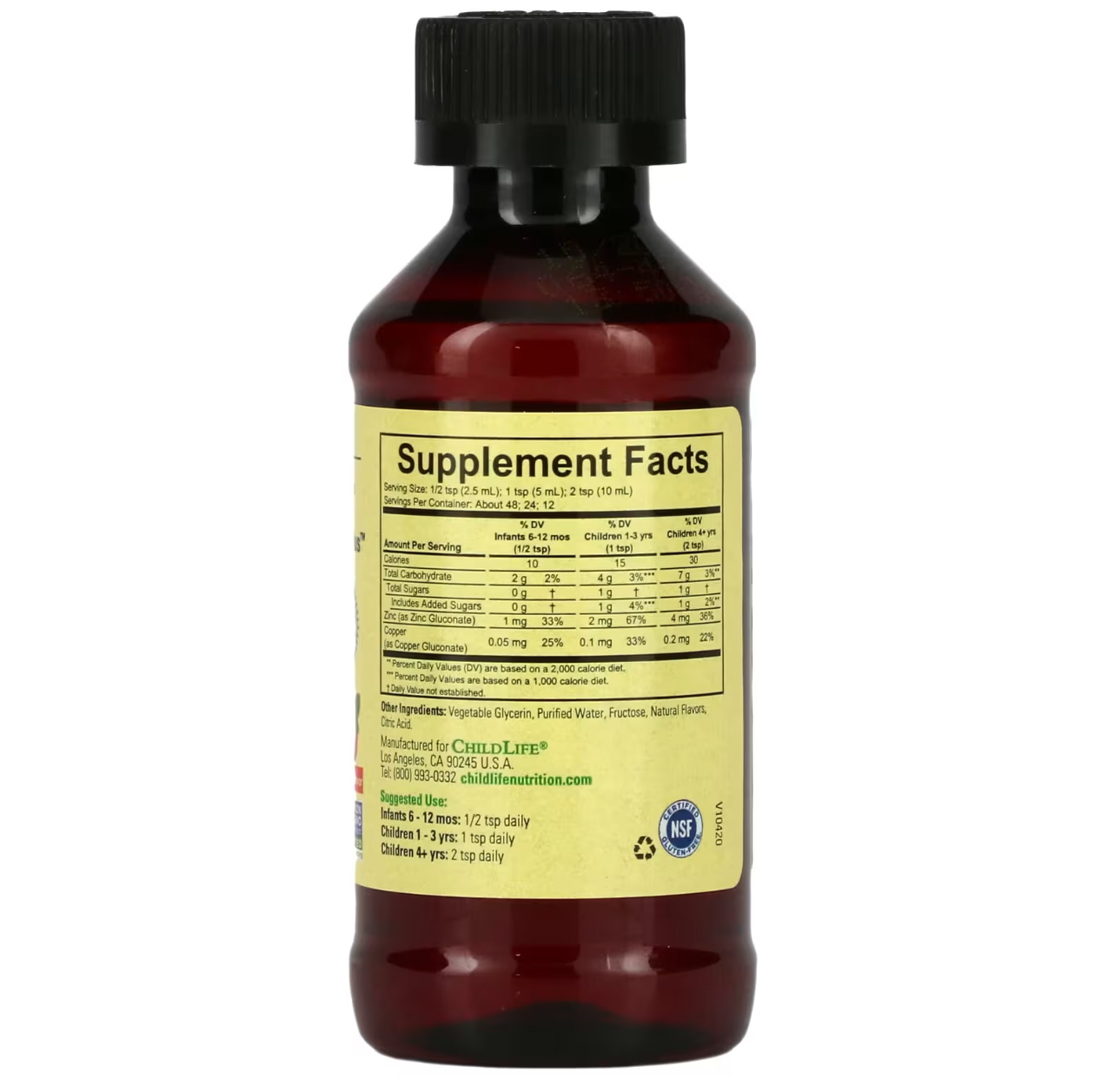 ChildLife, Zinc plus, цинк, натуральный вкус манго и клубники, 118 мл