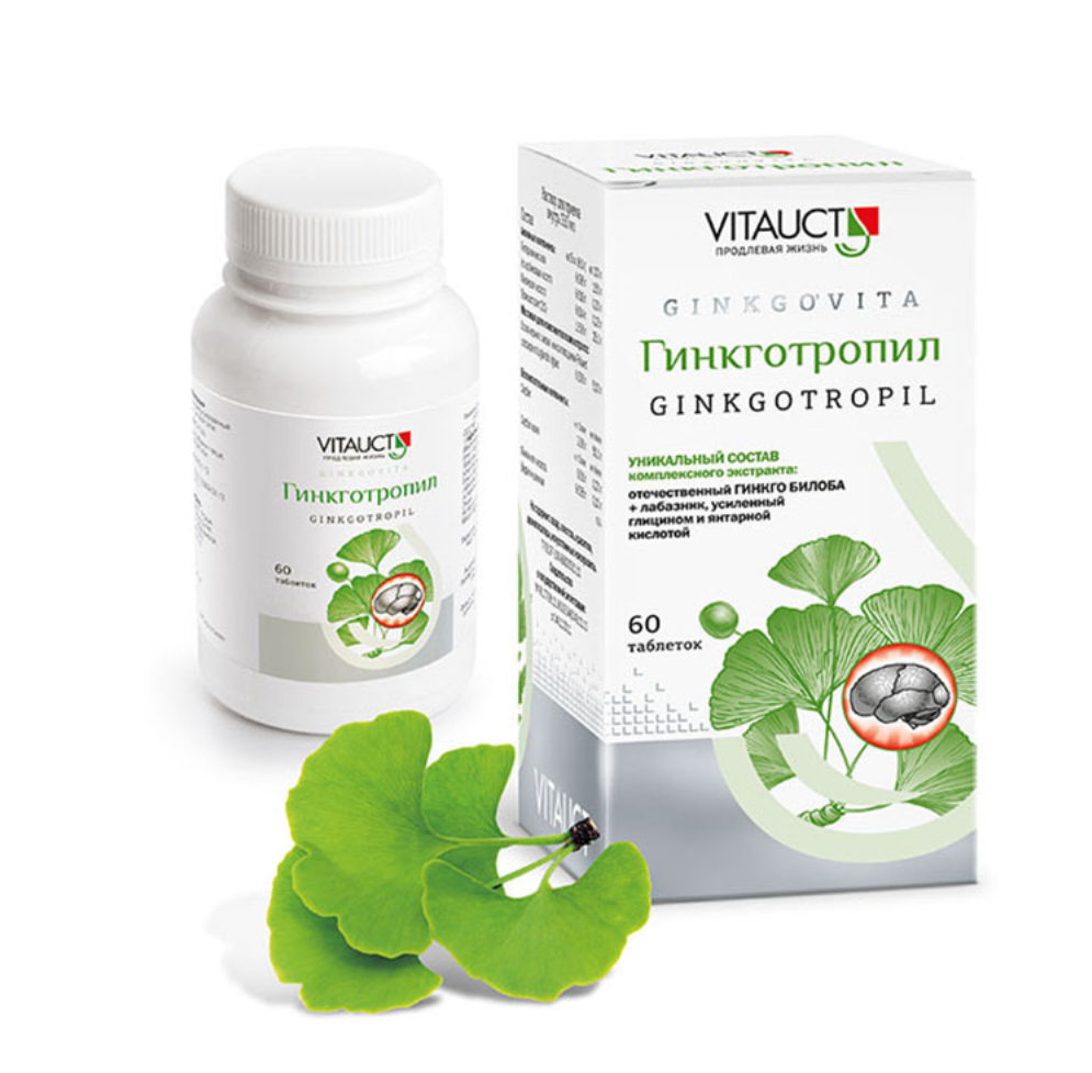 VITAUCT, Гинкготропил, гинкго билоба, 60 таблеток