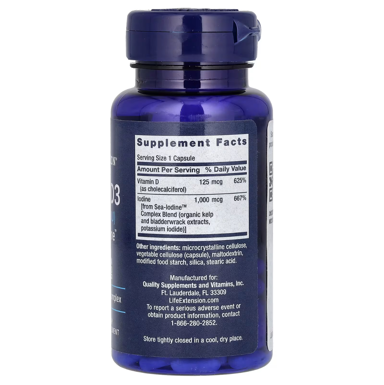 Life Extension, Витамин Д3 с sea-iodine, + йод. 5000/1000, 60 капсул