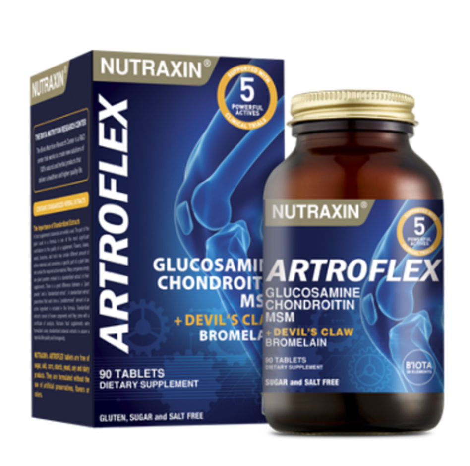 NUTRAXIN, Artroflex, Глюкозамин, хондроитин, МСМ, дьявольский коготь, бромелайн, 90 таблеток