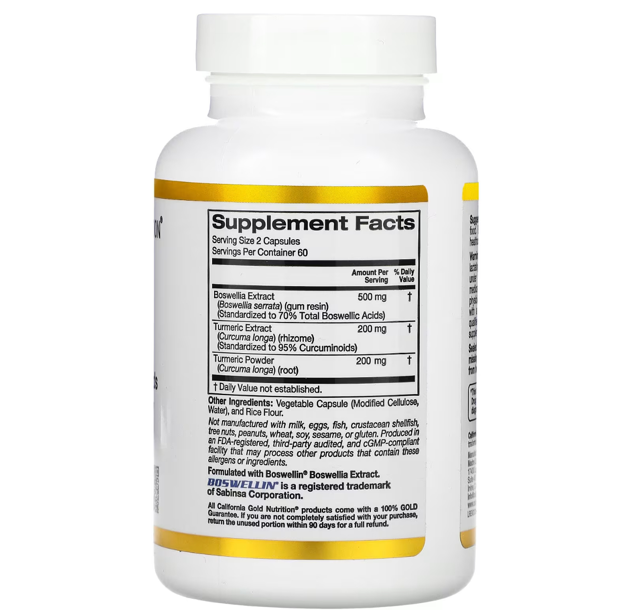 California GOLD Nutrition, Босвеллиа экстракт + куркумин, 120 капсул