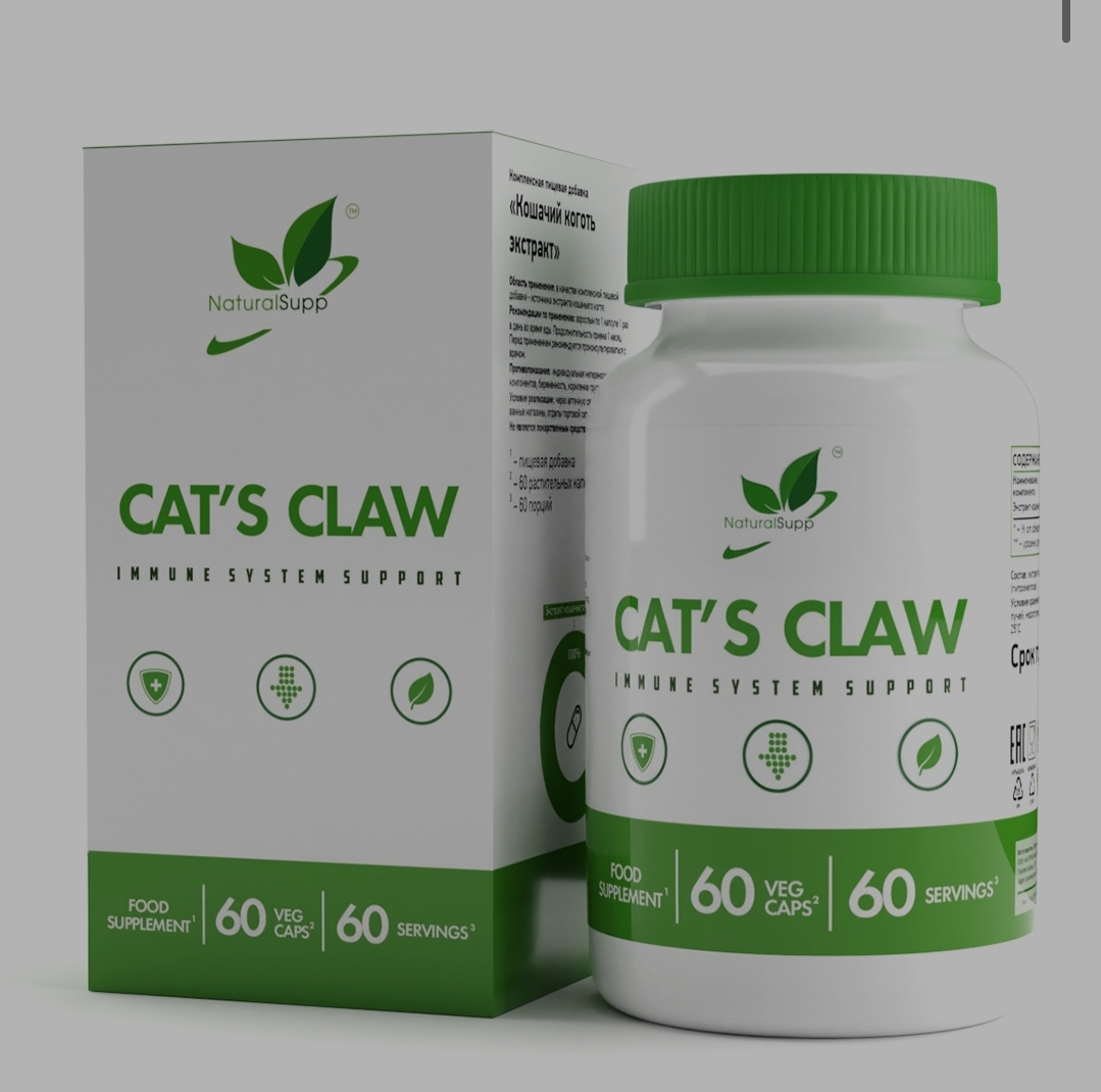 Natural Supp, Экстракт Кошачий Коготь / Cat's claw, 60 капсул