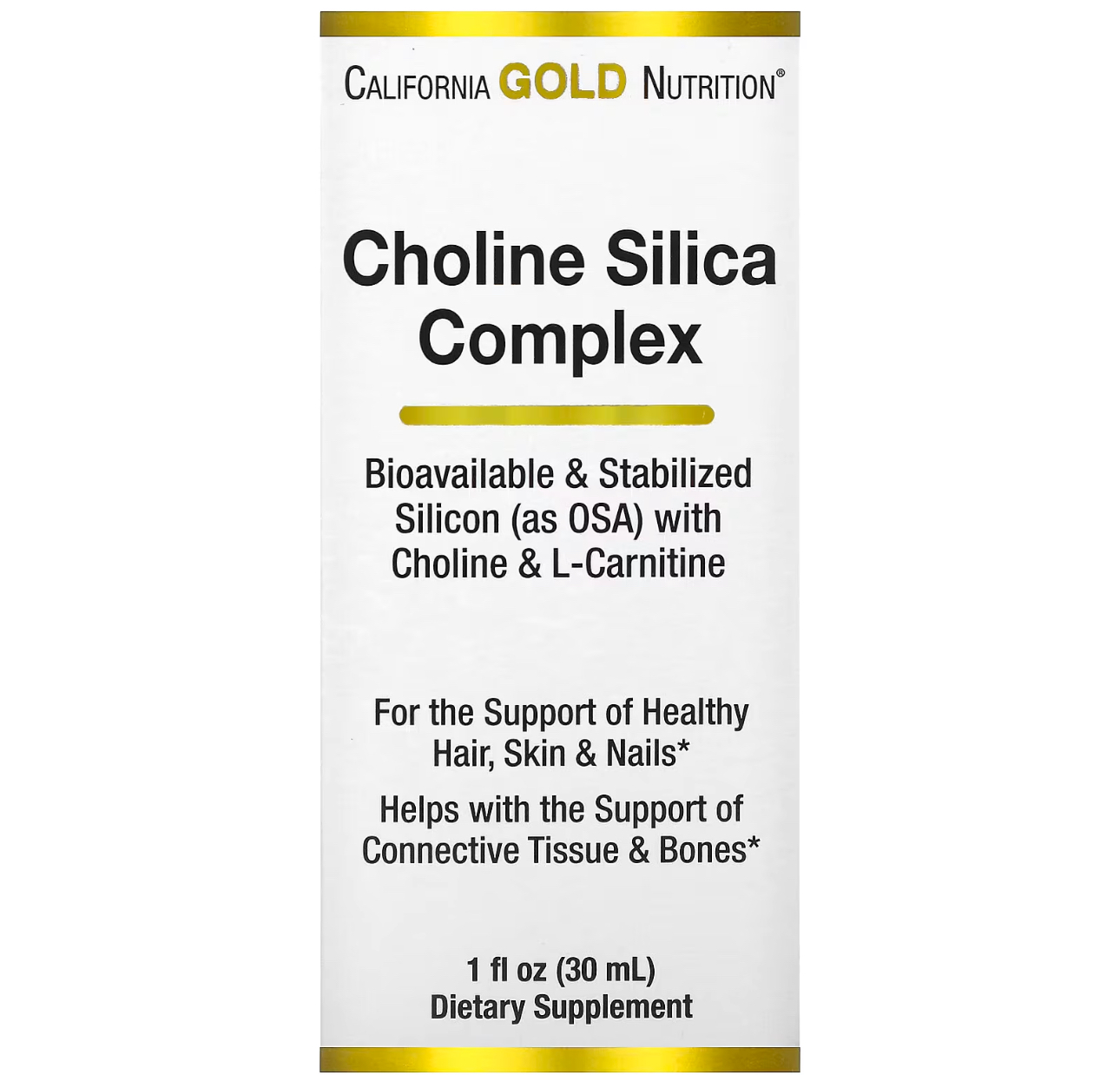 California Gold Nutrition, Холин + кремний. 30 мл