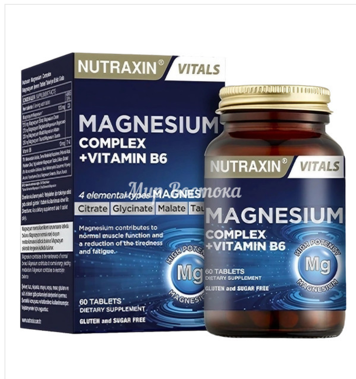 Nutraxin, магний комплекс с В6, 60 таблеток