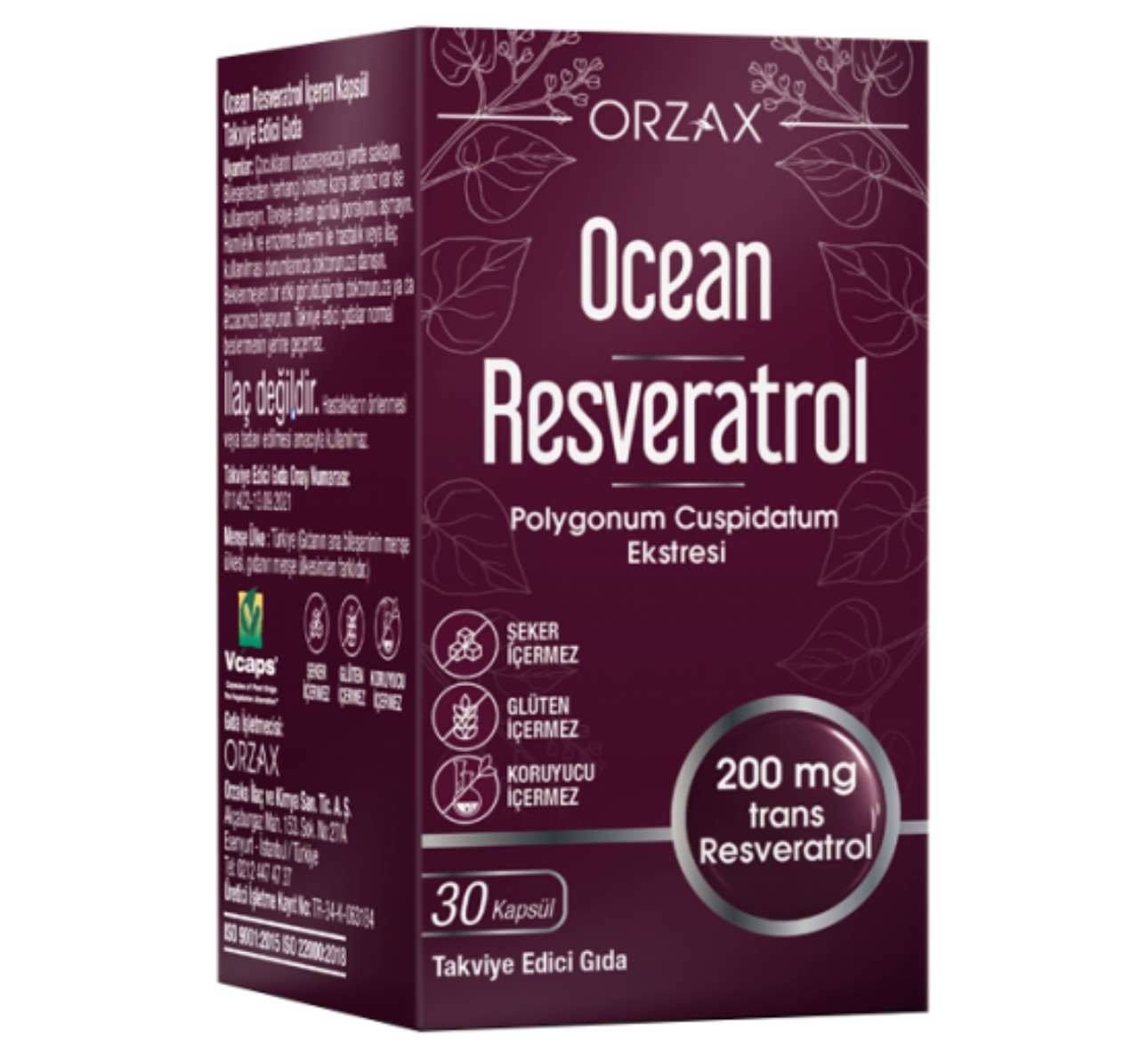 Orzax, Ресвератрол, 200 мг, 30 таблеток