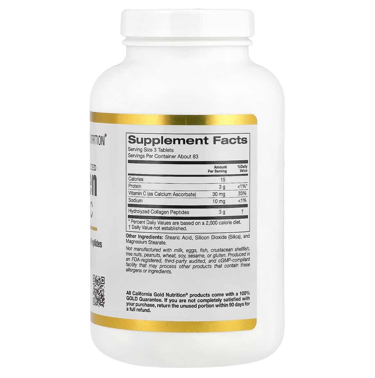 California Gold Nutrition, Коллаген гидролизированный и витамин С, 250 таблеток