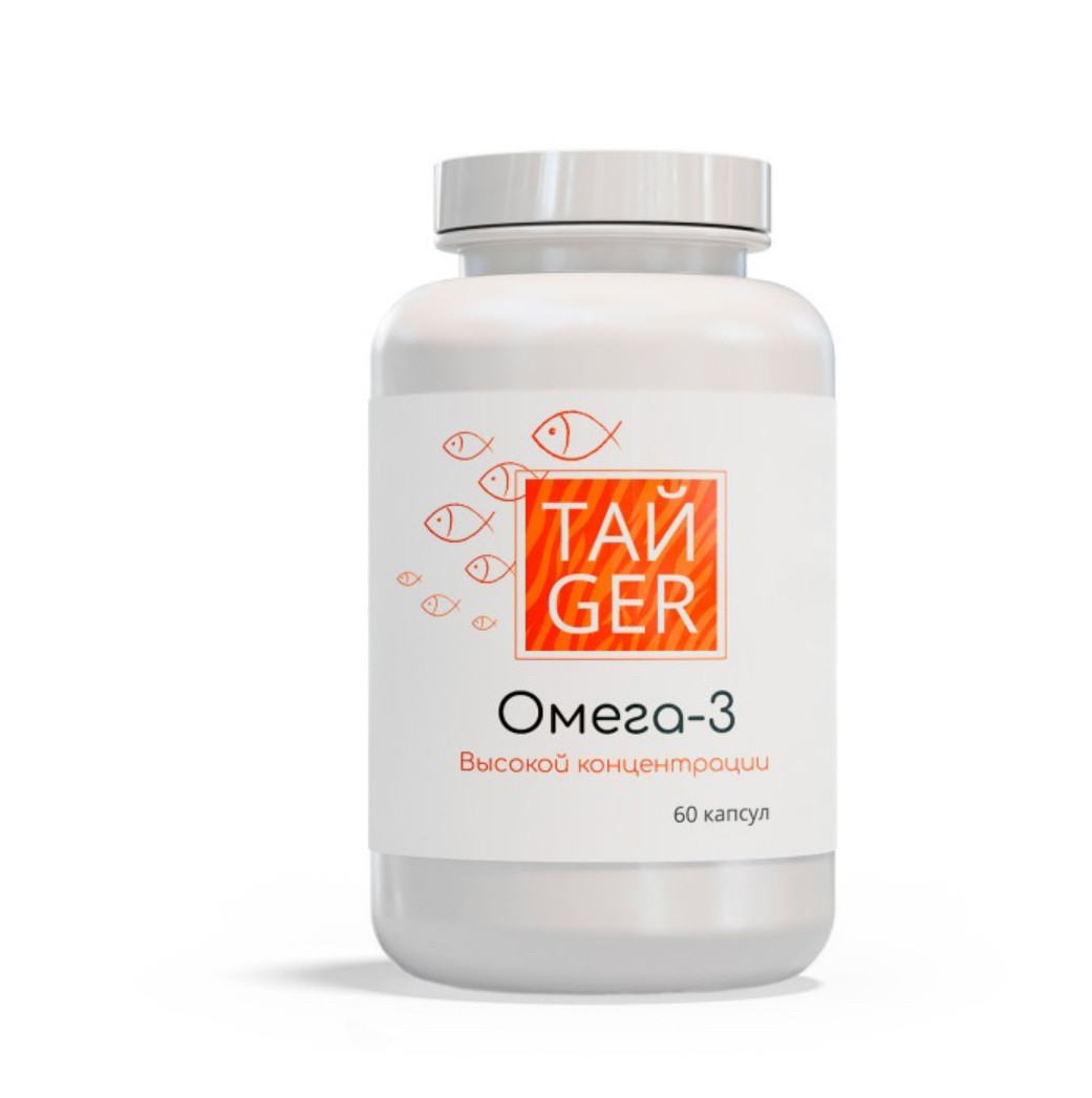 Тайger, Омега 3, ЭПК 396 мг, ДГК 264 мг, 60 капсул