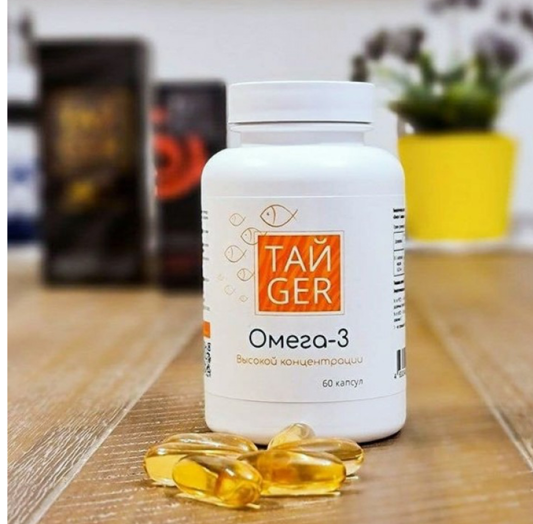 Тайger, Омега 3, ЭПК 396 мг, ДГК 264 мг, 60 капсул