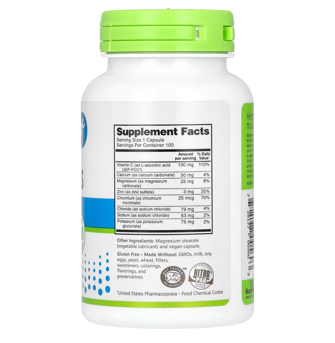 Nutribiotic, Электролиты незаменимые, 100 капсул