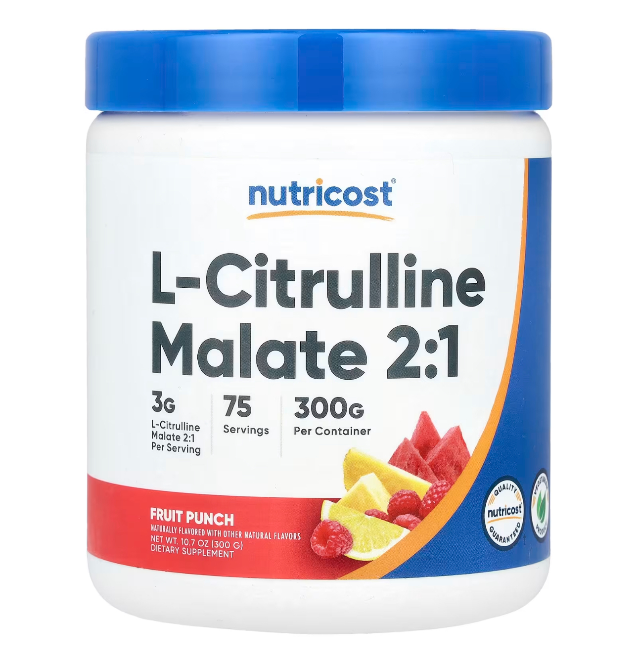 Nutricost, Цитрулина малат 2:1, 300 гр, 75 порций