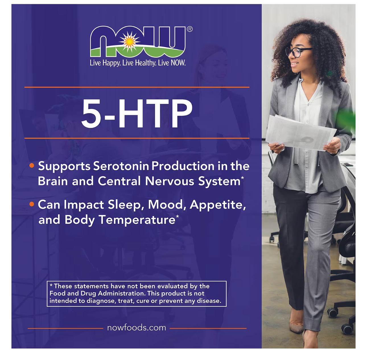 NOW, 5-HTP, 100 мг, 60 капсул