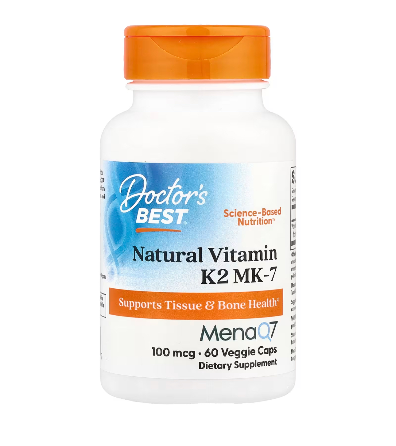 Doctor Best, Витамин К2 МК7 с MenaQ7, 100 мкг, 60 капсул