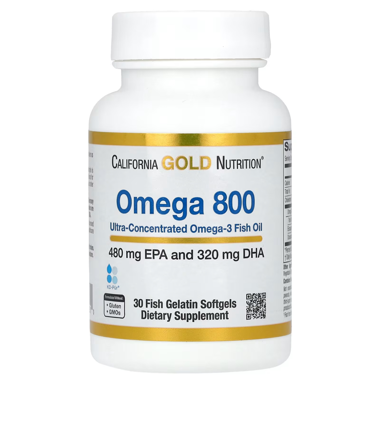 California Gold Nutrition, Омега 3 800 мг, 480 epa/ 320 dha, 30 капсул