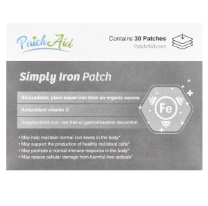 PatchAid, биодоступное железо в пластырях, трансдермальная технология, 30 шт