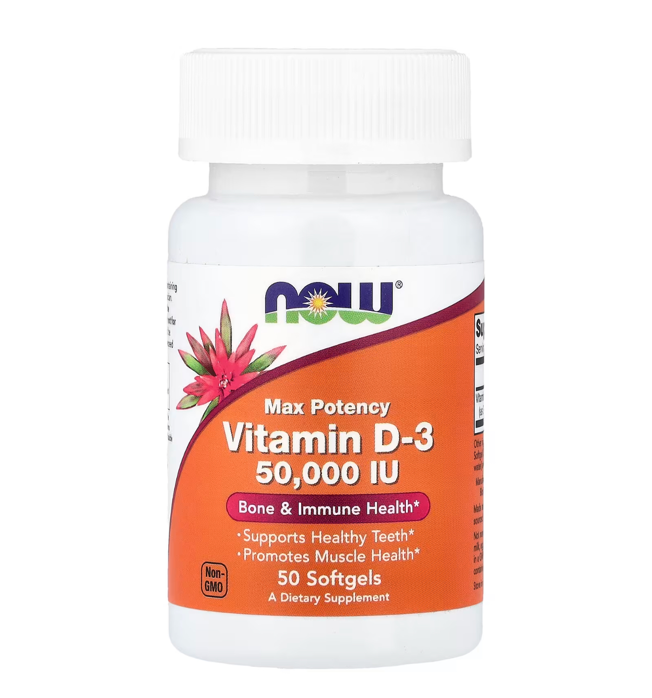 NOW, Витамин Д3 50000 ме, 50 капсул