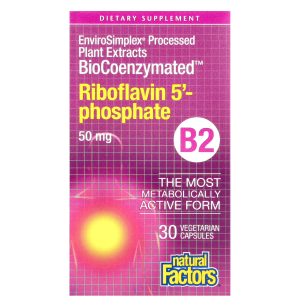 Natural Factors, В2, рибофлавин 5-фосфат, 50 мг, 30 капсул