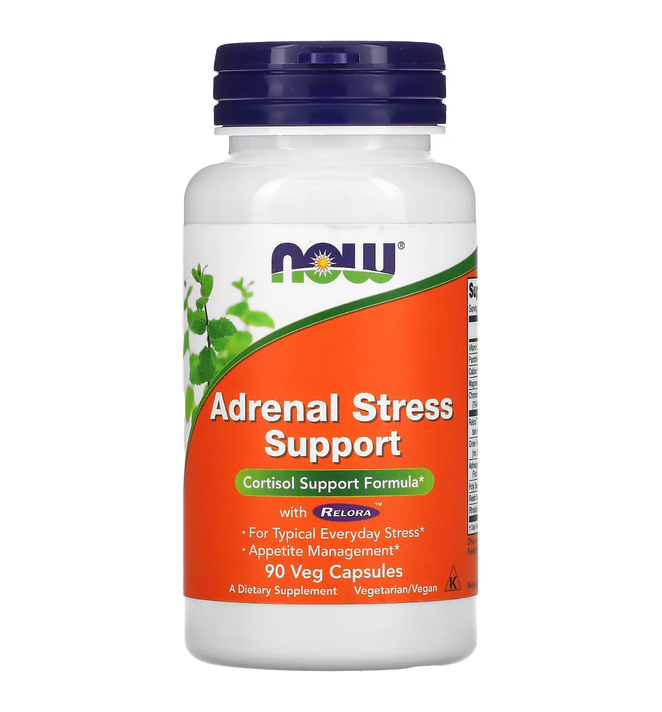 NOW, Adrenal Stress Support, Препарат для поддержания уровня кортизола, 90 капсул