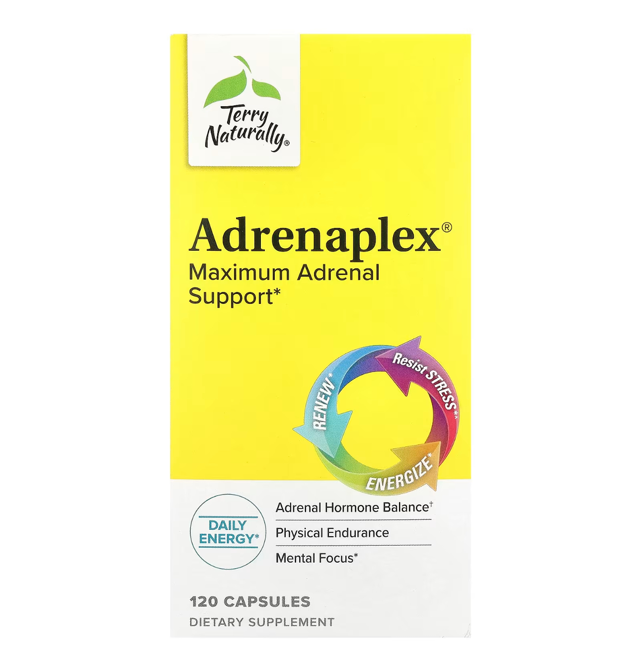 Terry Naturally, Adrenalpex, максимальная поддержка надпочечников. 120 капсул