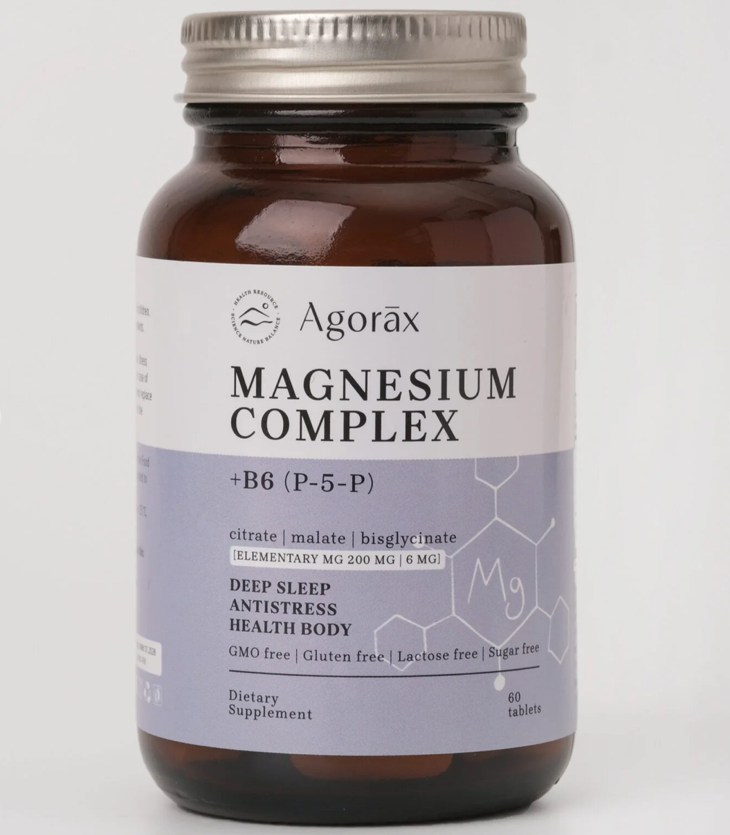 Agorax, Магний комплекс + В6, 60 таблеток