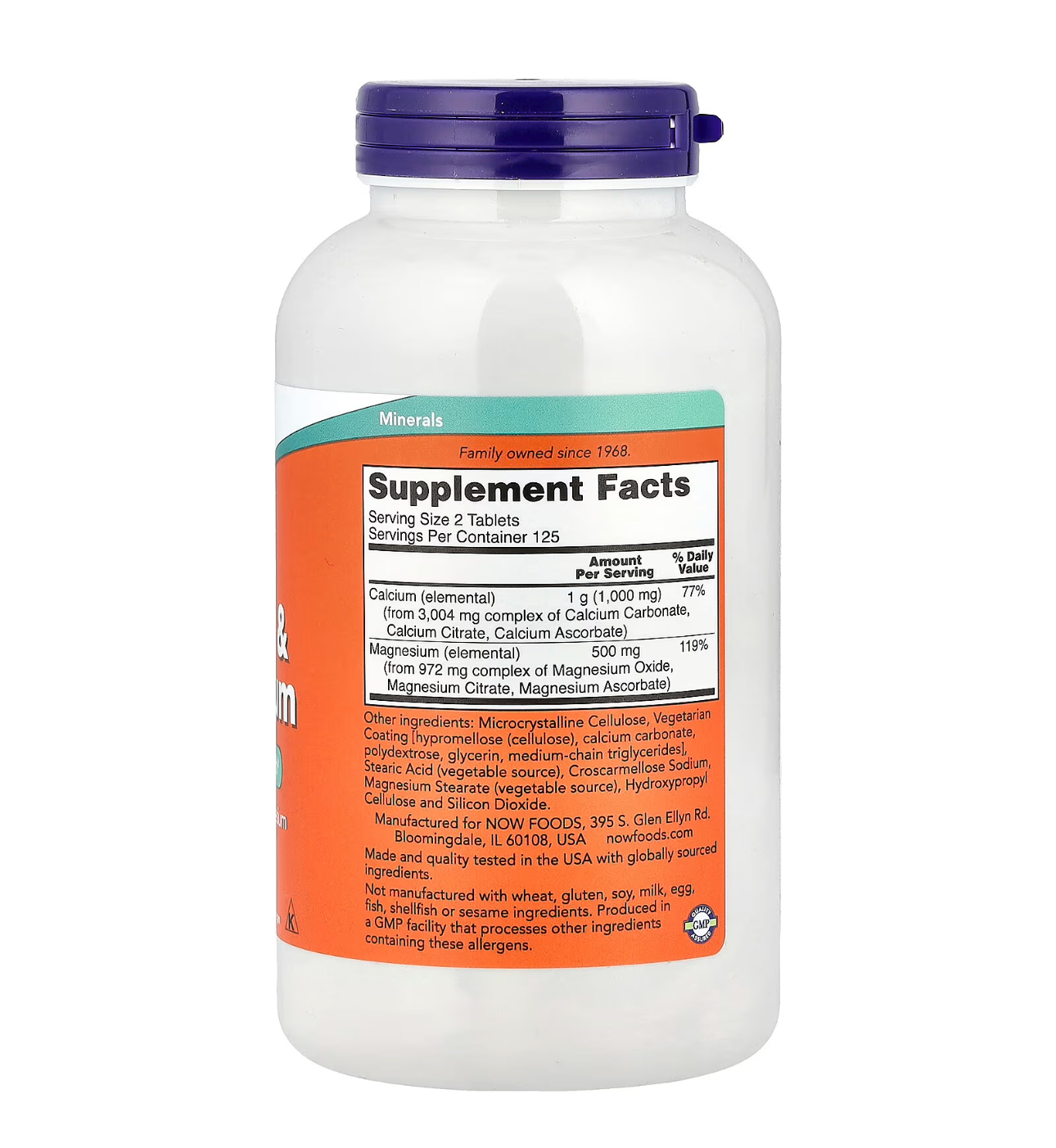 NOW, Кальций и магний, 250 таблеток