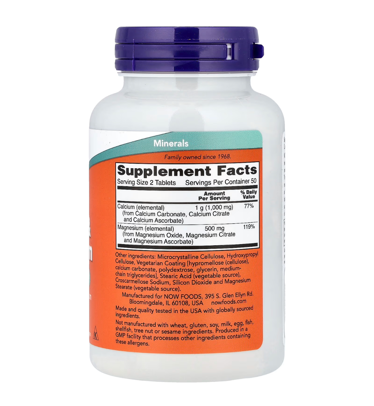 NOW, Кальций и магний, 100 таблеток