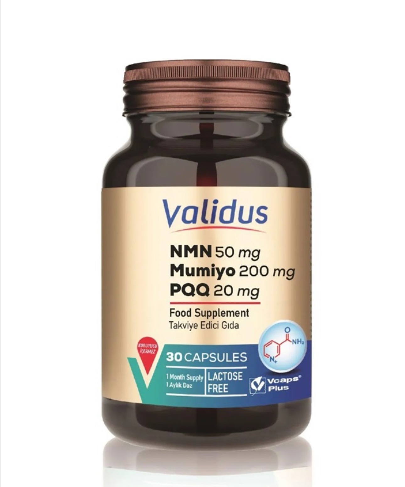 Validus, NMN 50 мг, Мумье 200 мг, PQQ 20 мг