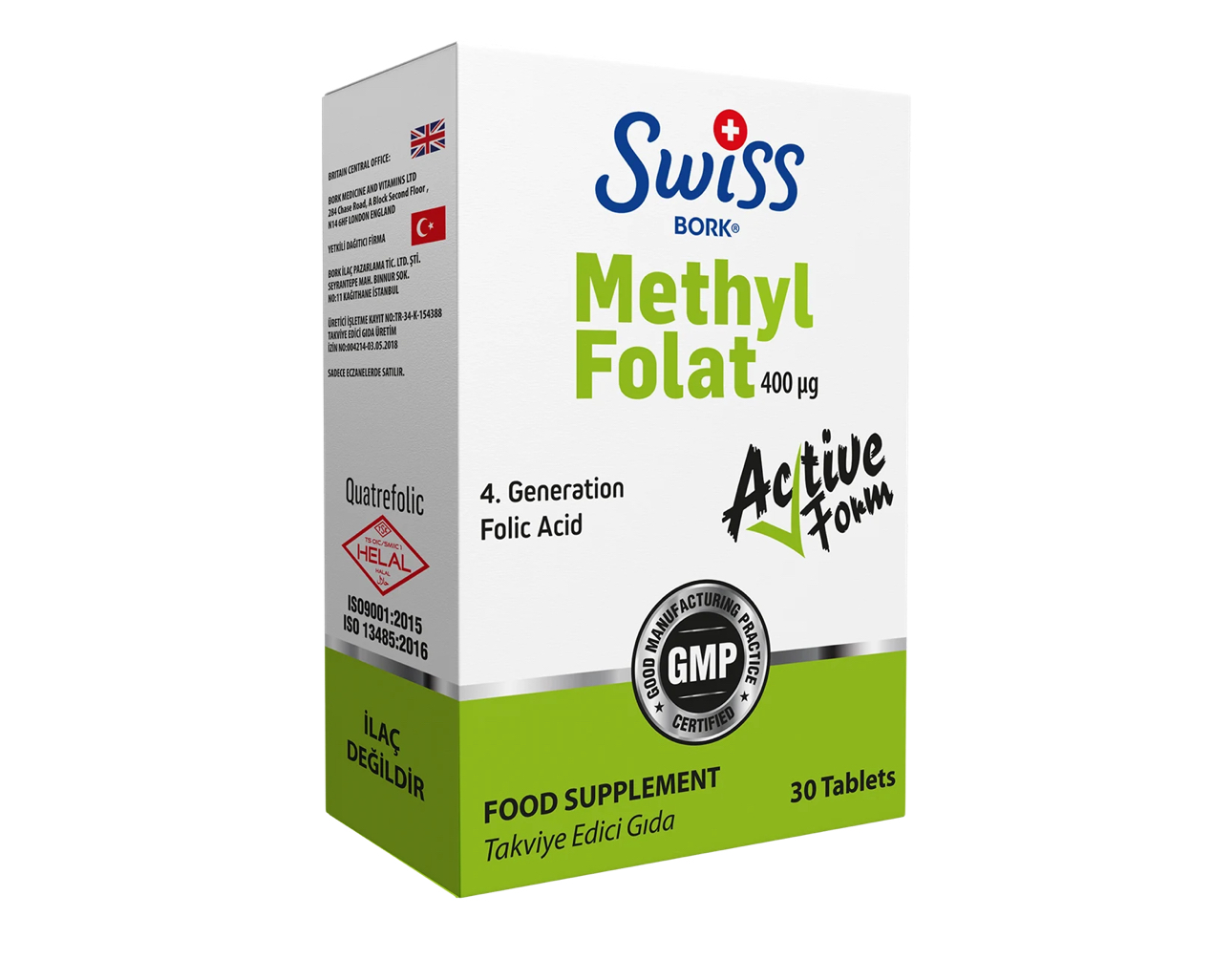 SWISS, Метилфолат 400, 30 таблеток