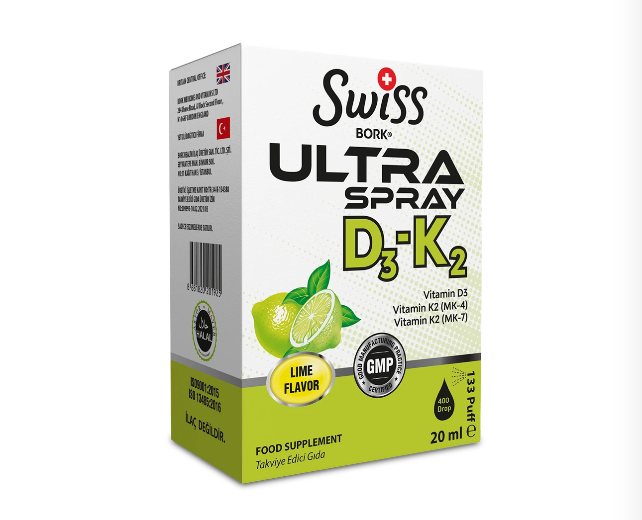 SWISS, Д3-К2, спрей, 600 ме/20 мкг в 1 дозе, 133 дозы