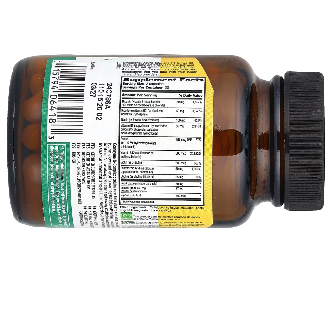 Country Life, Коэнзимный Б комплекс, 60 капсул