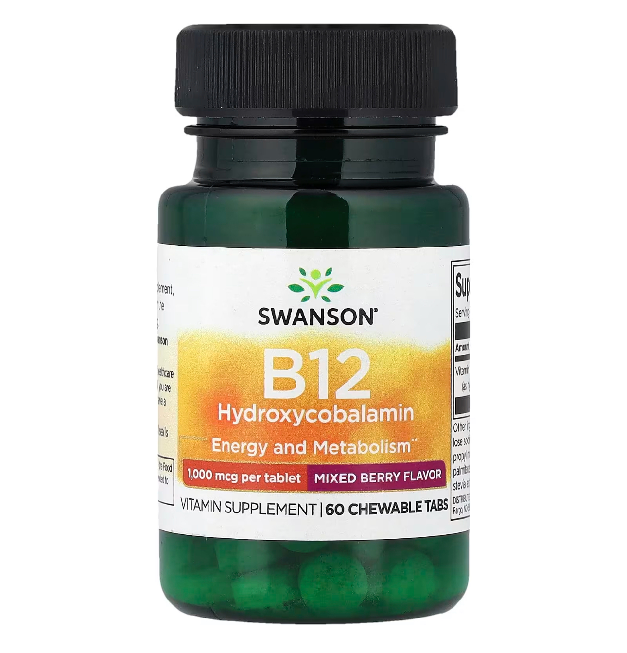 Swanson, B12, Гидроксикобаламин, 60 капсул