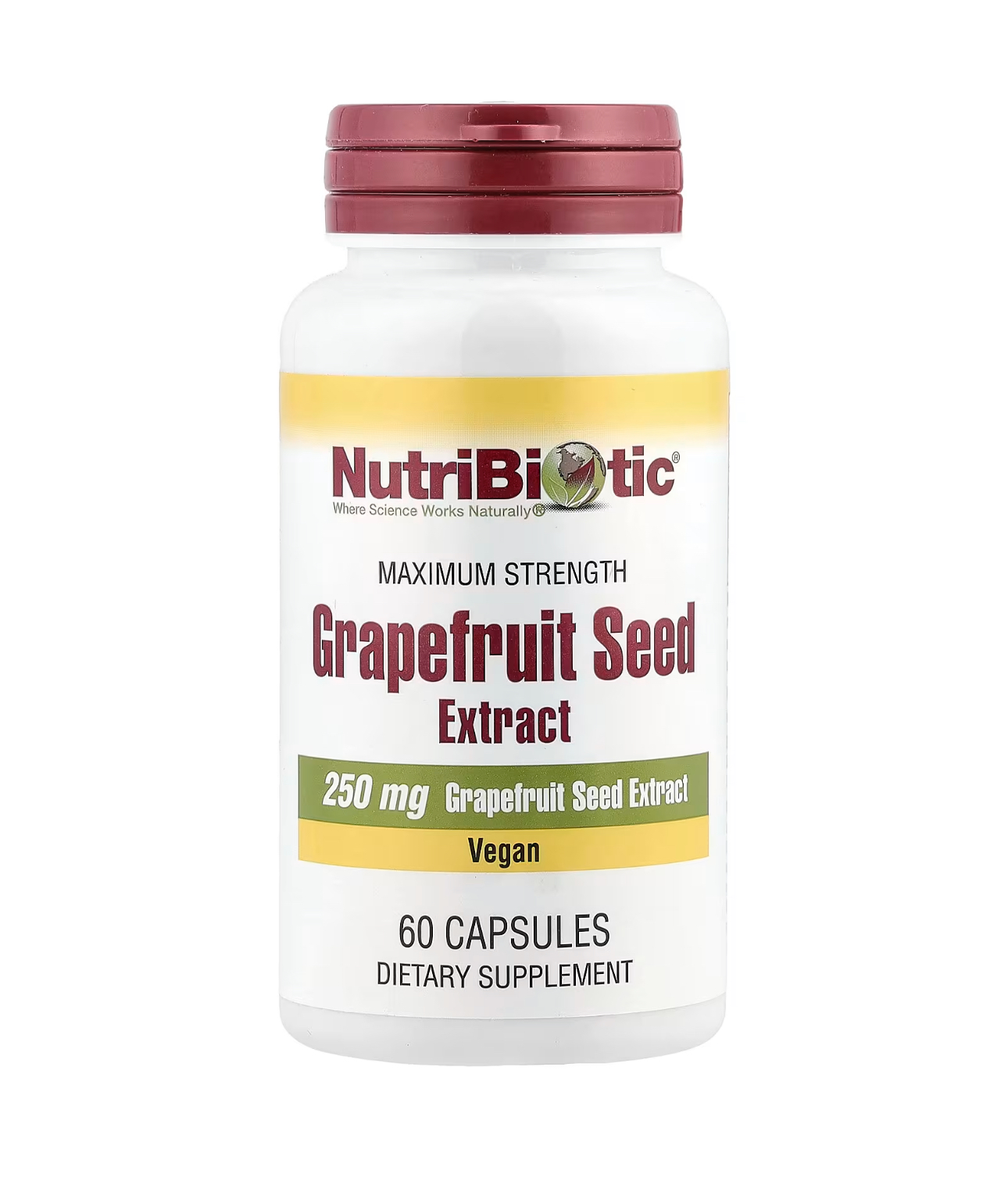 NutriBiotic, Экстракт семян грейпфрута, GSE в таблетках, 250 мг, 60 капсул