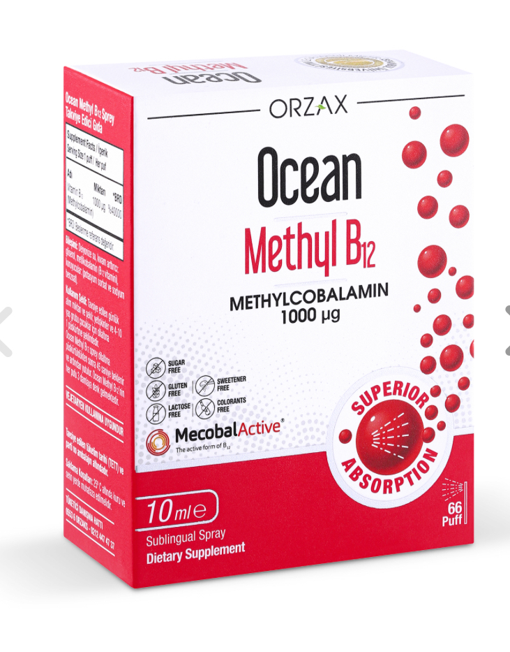 ORZAX, Метилкобаламин, B12, 1000 мкг, спрей, 66 доз