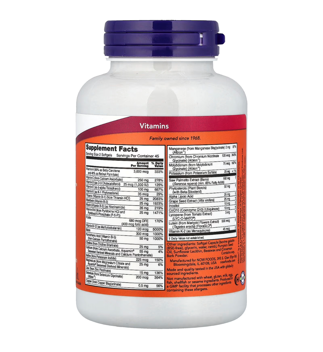 NOW, ADAM, Мужские мультивитамины, 90 капсул