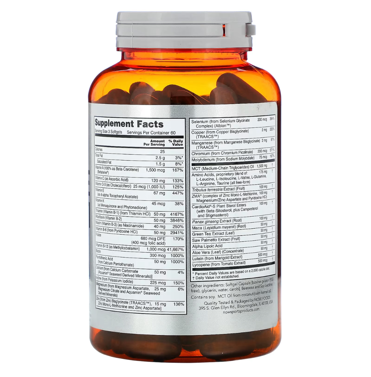 NOW SPORTS, Mens active sport multi, Мужской комплекс витаминов и минералов + аминокислоты, 180 капсул