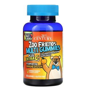 21 Century, Zoo frends, Детские мультивитамины в мармеладках, 60 шт