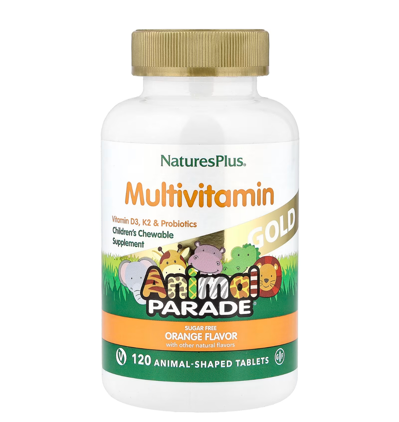 Natures Plus, Animal parade, Детские мультивитамины, 120 таблеток, апельсиновый вкус