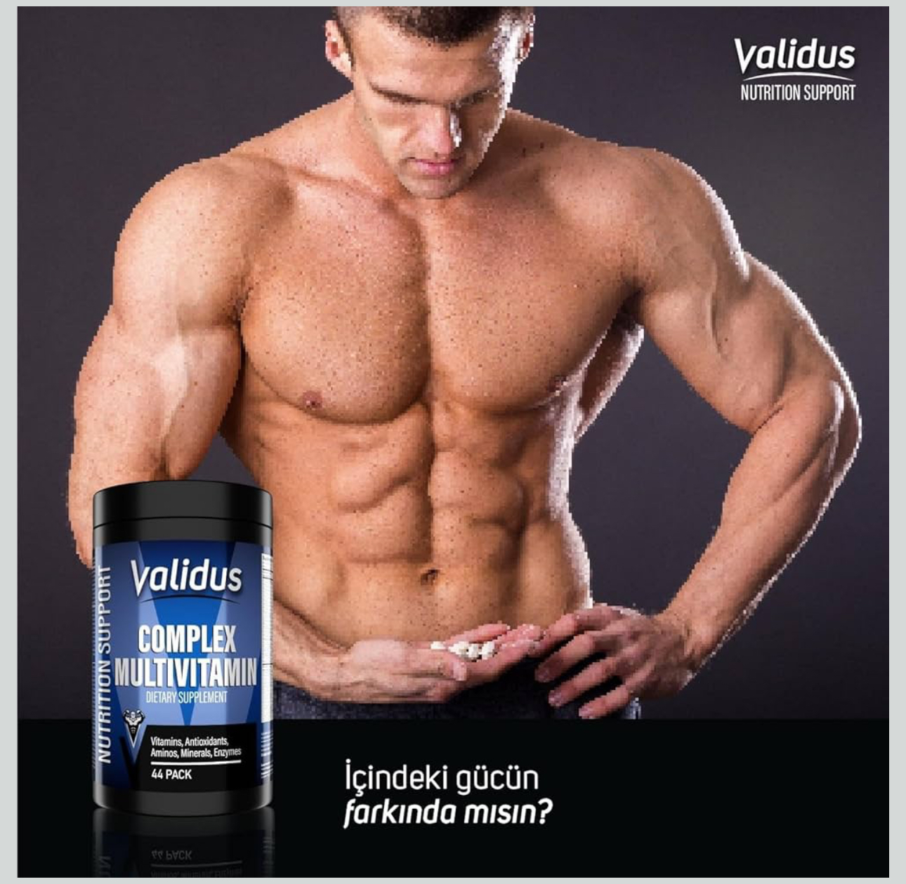 VALIDUS Мультивитаминный комплекс: витамины + минералы + антиоксиданты + аминокислоты + ферменты.   44 порции.