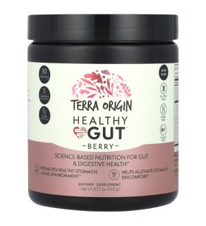 terra origin healthy gut powder, Добавка для нормализации функций желудочно кишечного тракта, разные вкусы, 243 г