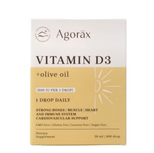 AGORAX, Витамин Д3 600 ме в 1 капле, 600 капель, 30 мл