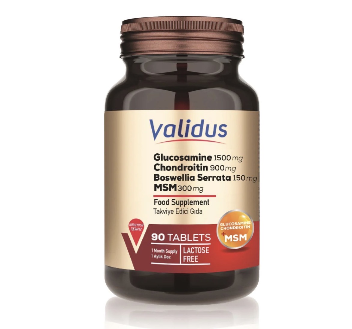 VALIDUS, Глюкозамин, Хондроитин, Сера, Босвеллия, 90 таблеток