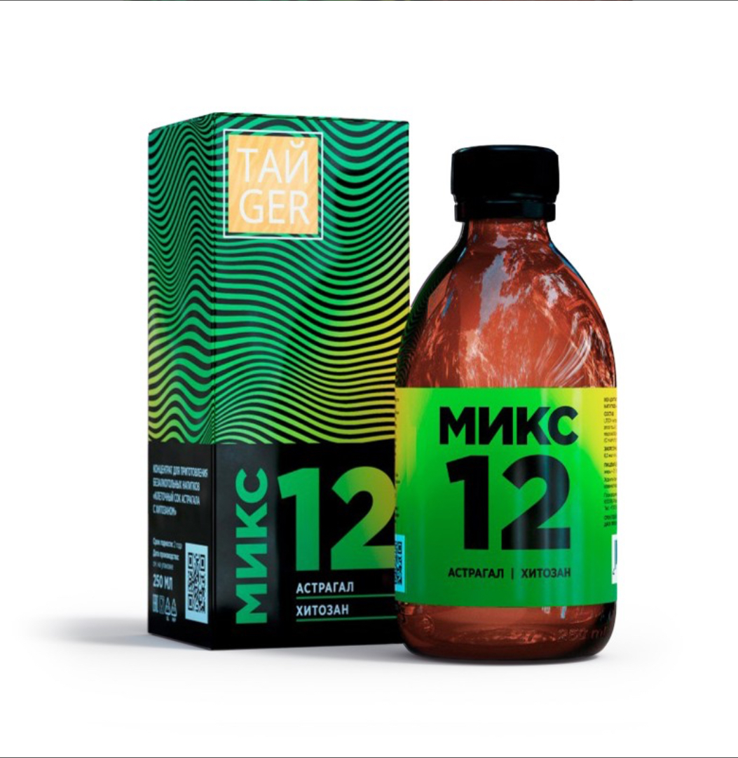 Taйger, МИКС 12, Астрагал и хитозан, 250 мл