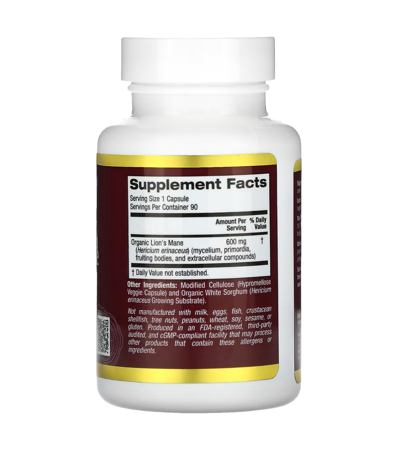 California Gold Nutrition, Ежовик гребенчатый, 90 капсул