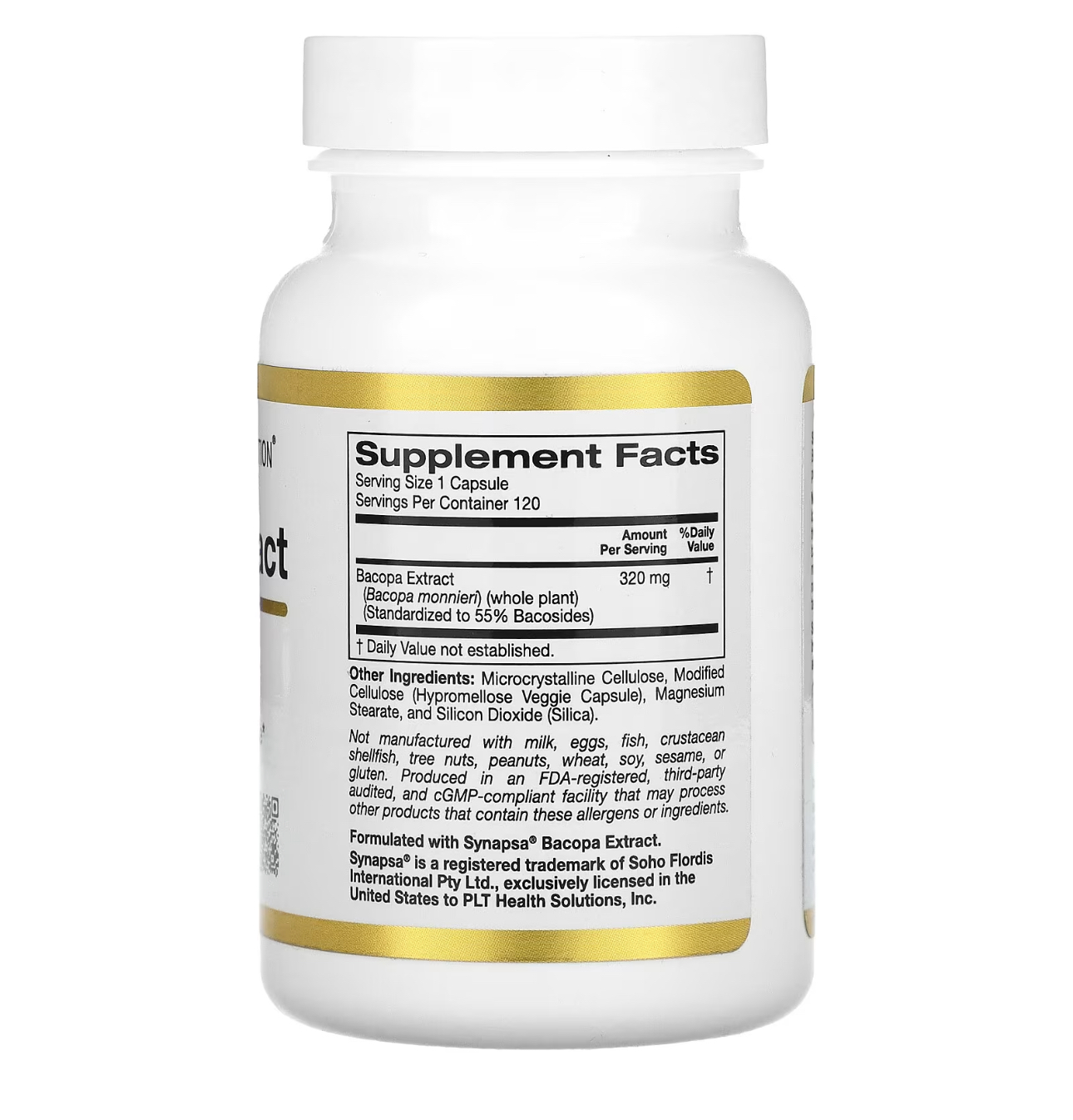 California Gold Nutrition, Бакопа экстракт, 320 мг, 30 капсул