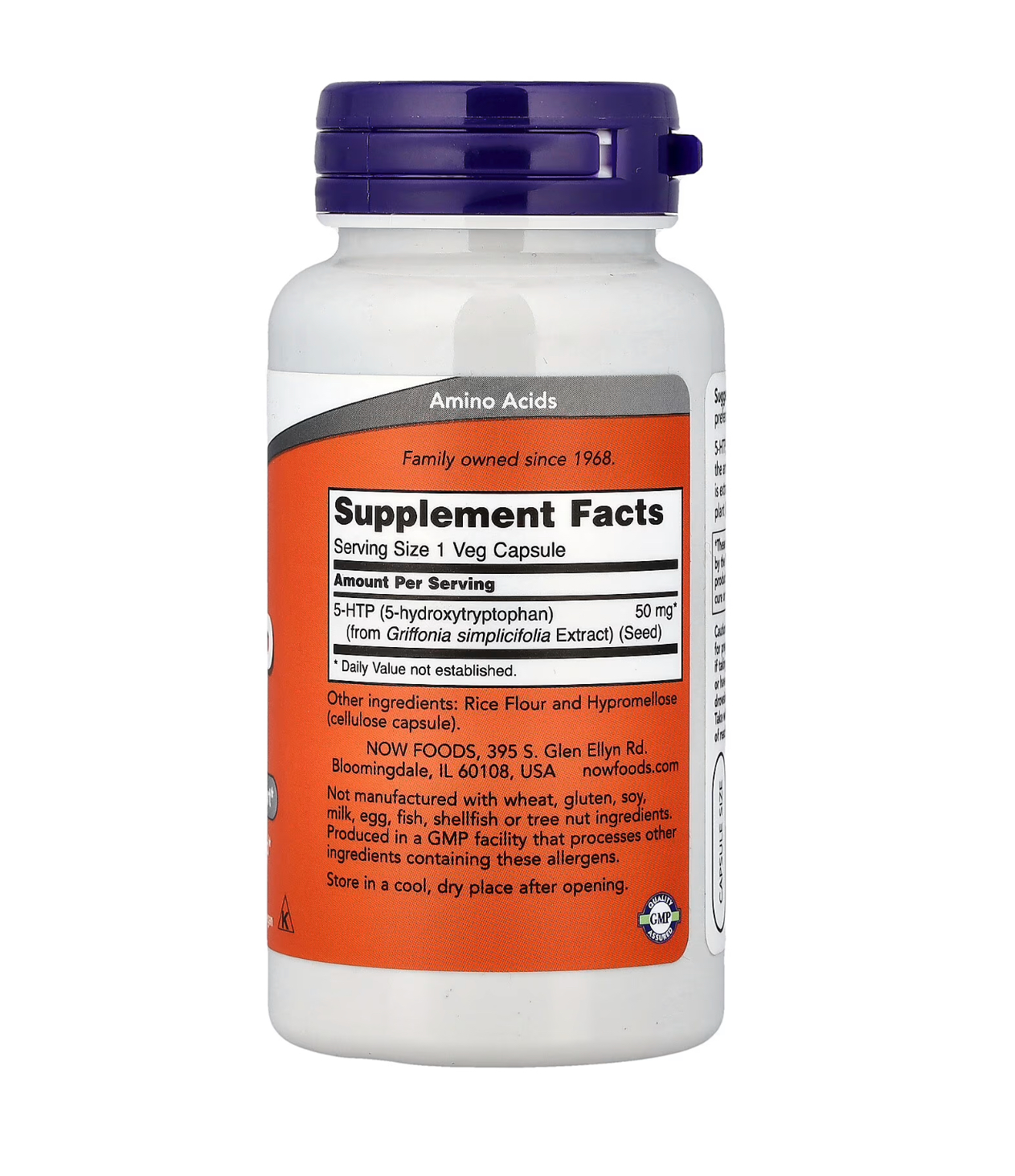 NOW 5 - HTP, 5 гидрокси триптофан, 50 мг, 90 капсул